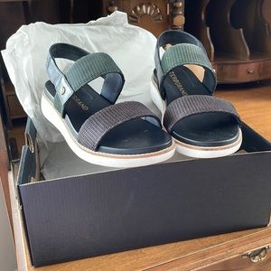 Women’sCole Haan Sandals.  Black, dark green and dark purple.  Barely worn.
